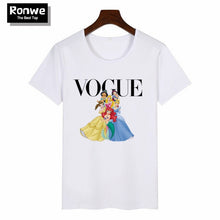 Load image into Gallery viewer, Women 2019 Summer Graphic Tee Shirt Femme Funny Princess Vogue Harajuku T Shirt Korean Tops Kawaii Streetwear Camiseta Mujer