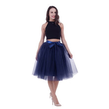 Load image into Gallery viewer, 5 Layers Tulle Skirt Women Summer Ball Gown Midi Skirts Female High Waist Tutu Pleated Faldas For Women School Sun Jupe