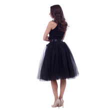 Load image into Gallery viewer, 5 Layers Tulle Skirt Women Summer Ball Gown Midi Skirts Female High Waist Tutu Pleated Faldas For Women School Sun Jupe