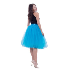 Load image into Gallery viewer, 5 Layers Tulle Skirt Women Summer Ball Gown Midi Skirts Female High Waist Tutu Pleated Faldas For Women School Sun Jupe