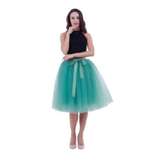 Load image into Gallery viewer, 5 Layers Tulle Skirt Women Summer Ball Gown Midi Skirts Female High Waist Tutu Pleated Faldas For Women School Sun Jupe