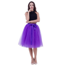 Load image into Gallery viewer, 5 Layers Tulle Skirt Women Summer Ball Gown Midi Skirts Female High Waist Tutu Pleated Faldas For Women School Sun Jupe