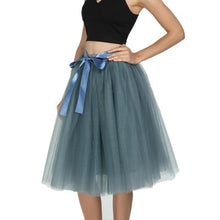 Load image into Gallery viewer, 5 Layers Tulle Skirt Women Summer Ball Gown Midi Skirts Female High Waist Tutu Pleated Faldas For Women School Sun Jupe