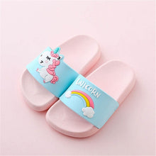 Load image into Gallery viewer, Unicorn Slippers for Boy Girl Rainbow Shoes 2019 Summer Toddler Animal Kids Indoor Baby Slippers PVC Cartoon Kids Slippers