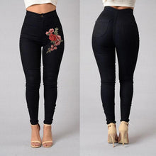 Load image into Gallery viewer, Jaycosin New Fashion Sexy Ladies Casual Skinny Floral Applique Jeans Woman Elastic High Waist Stretch Slim Pencil Trousers 10#10