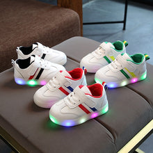 Load image into Gallery viewer, New Children Luminous Shoes Boys Girls Stripe Sport Running Shoes Baby Lights Fashion Sneakers Toddler Kids LED Sneakers