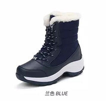 Load image into Gallery viewer, NAUSK New Women Boots High Quality Leather Suede Winter Boots Shoes Woman Keep Warm Waterproof Snow Boots Botas mujer
