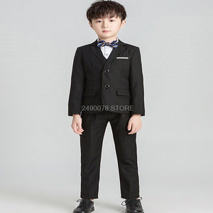 Flower Boys Formal Anzug Suit Kids Wedding Birthday Party Dress Blazer Vest Pants 3pcs Child Tuxedo Prom Performance Costume N40