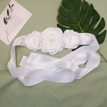 Load image into Gallery viewer, Flower Maternity Belt Women Ribbon Sash Elegant Flowergirl Bridal Waistband Photo Props Pregnancy Accessories Dress Sashes