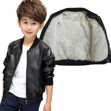 Load image into Gallery viewer, Baby Boy Clothes Winter Leather Jacket Kids Coat Black and Brown Color Children Jackets ALIJUTOU Kids Jacket For Boys