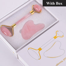 Load image into Gallery viewer, Rose Quartz Jade Rollers Face Roller Natural Crystal Skin Care Beauty Women Massager Tool Jade Facial Massager Lift Skin Tool