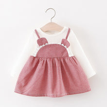 Load image into Gallery viewer, Baby Kids Girl Dresses Spring Chidlren Clothes Toddler Girls Dress Baby Cartoon Long Sleeve Fake Two-piece Princess Dress