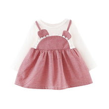 Load image into Gallery viewer, Baby Kids Girl Dresses Spring Chidlren Clothes Toddler Girls Dress Baby Cartoon Long Sleeve Fake Two-piece Princess Dress