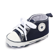 Load image into Gallery viewer, Baby Shoes Boy Girl Star Solid Sneaker Cotton Soft Anti-Slip Sole Newborn Infant First Walkers Toddler Casual Canvas Crib Shoes