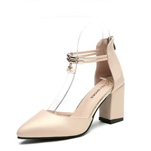 Load image into Gallery viewer, HOT Dress Shoes High Heels Boat Shoes Wedding Shoes tenis feminino  Summer Women Shoes Pointed Toe Pumps Side with Pearl 7.5CM