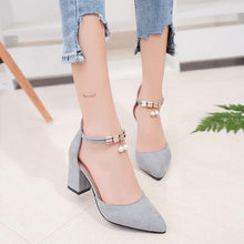 Load image into Gallery viewer, HOT Dress Shoes High Heels Boat Shoes Wedding Shoes tenis feminino  Summer Women Shoes Pointed Toe Pumps Side with Pearl 7.5CM