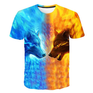 2019 Newest Wolf 3D Print Animal Cool Funny T-Shirt Men Short Sleeve Summer Tops Tees Fashion t shirt size XXS-4XL Free Shipping