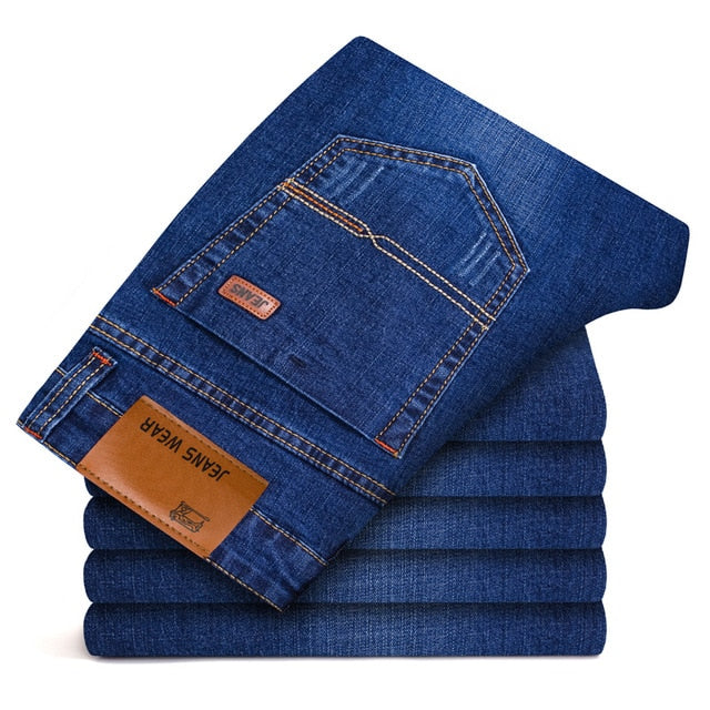 Jeans Men (28-40) Autumn New Business Slim Stretch Straight Large Size Casual Simple Classic High Quality Plus size Jeans 2019