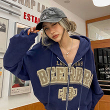 Load image into Gallery viewer, Gothic Embroidery Hoodies Women Retro Harajuku Hip Hop Jacket High Street Zip Up Hoodie Casual Loose Sweatshirt Clothes Y2K Tops
