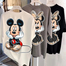 Load image into Gallery viewer, Vintage Women Fashion Cartoon Mickey Minnie Summer Disney Kawaii Top Female Ulzzang Oversized T-shirt with Short Sleeves 90s Y2k