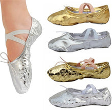 Load image into Gallery viewer, Fashion Women Girls  Adult Pointe Gymnastics Sequins Faux Leather Ballet Shoes Cute Soft Art Gym Accessories