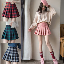 Load image into Gallery viewer, Plus Size Harajuku Short Skirt New Korean Plaid Skirt Women Zipper High Waist School Girl Pleated Plaid Skirt Sexy Mini Skirt