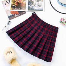 Load image into Gallery viewer, Plus Size Harajuku Short Skirt New Korean Plaid Skirt Women Zipper High Waist School Girl Pleated Plaid Skirt Sexy Mini Skirt