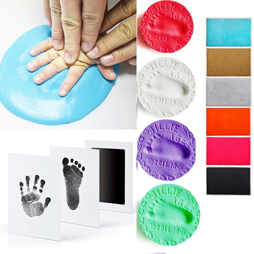 Baby footprint Non-Toxic Photo frame DIY Handprint Footprint Imprint Kit Baby Souvenirs Casting Clay Print Newborn Ink Pad Toys