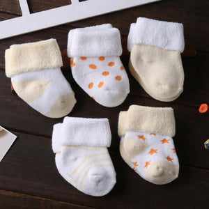 5 Pair/lot new cotton thick baby toddler socks autumn and winter warm baby foot sock