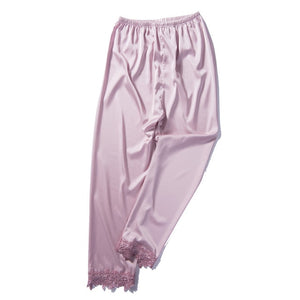 2019 Women Lady Silk Satin Pajamas Pants Pyjama Sleepwear Loungewear Homewear Sleep Bottoms