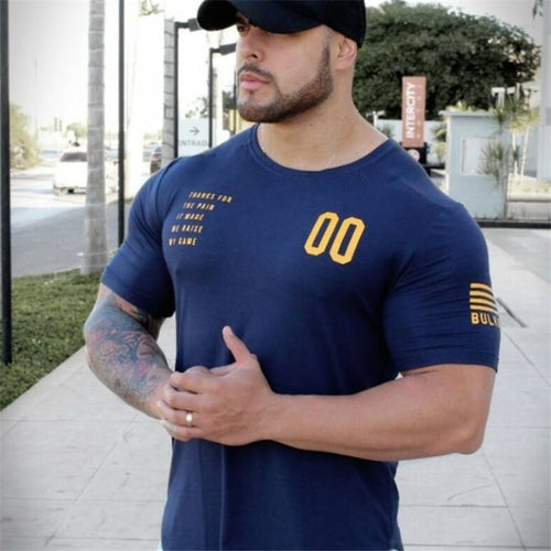 2019 New Plain Clothing fitness t shirt men O-neck t-shirt cotton bodybuilding tee shirts tops gyms tshirt Homme