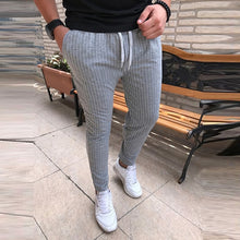 Load image into Gallery viewer, New Striped Pencil Pants Mens 2019 Casual Drawstring Trousers Male Street Fashion Breathable All-match Trousers