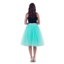Load image into Gallery viewer, 5 Layers Tulle Skirt Women Summer Ball Gown Midi Skirts Female High Waist Tutu Pleated Faldas For Women School Sun Jupe