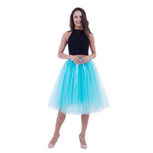 Load image into Gallery viewer, 5 Layers Tulle Skirt Women Summer Ball Gown Midi Skirts Female High Waist Tutu Pleated Faldas For Women School Sun Jupe