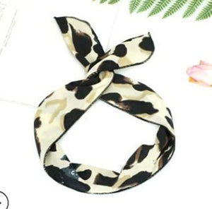 2019 Korean version of rabbit ears knotted wire hair bands Ribbon Hats Metal Wire Scarf Women Headband Girls Hair accessories
