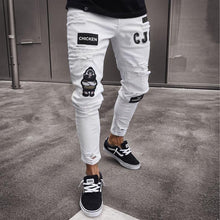 Load image into Gallery viewer, New Skinny Jeans men Streetwear Destroyed Ripped Jeans Homme Hip Hop Broken modis male Pencil Biker Embroidery Patch Pants