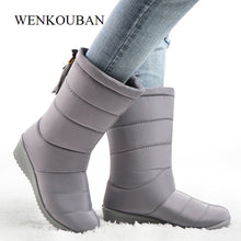 Load image into Gallery viewer, Waterproof Winter Boots Female Shoes Mid-Calf Down Boots Women Warm Ladies Snow Bootie Wedge Rubber Plush Botas Mujer 2020