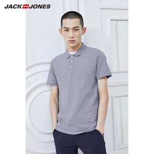 JackJones Men's Solid Color Cotton Turn-down Collar Polo Shirt Menswear 219106516