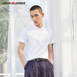 JackJones Men's Solid Color Cotton Turn-down Collar Polo Shirt Menswear 219106516