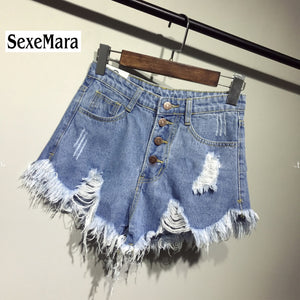 2017 new arrival casual summer hot sale denim women shorts high waists fur-lined leg-openings Plus size sexy short Jeans TJ1115