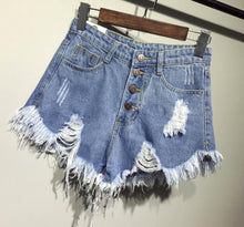 Load image into Gallery viewer, 2017 new arrival casual summer hot sale denim women shorts high waists fur-lined leg-openings Plus size sexy short Jeans TJ1115