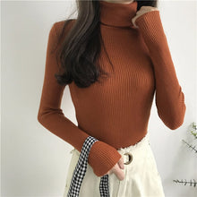 Load image into Gallery viewer, 2019 Autumn Winter Thick Sweater Women Knitted Ribbed Pullover Sweater Long Sleeve Turtleneck Slim Jumper Soft Warm Pull Femme