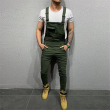 Load image into Gallery viewer, UK Mens Fashion Denim Dungaree Bib Overalls Jumpsuits Moto Biker Jeans Pants Trousers 2019 New