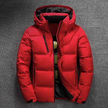 Load image into Gallery viewer, 2019 Winter Jacket Mens Quality Thermal Thick Coat Snow Red Black Parka Male Warm Outwear Fashion - White Duck Down Jacket Men