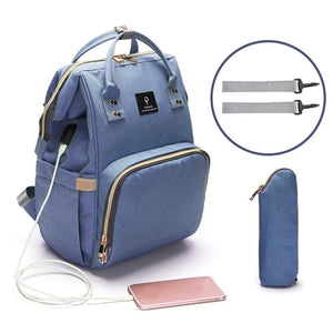 Baby Diaper Bag With USB Interface Large Capacity Travel Backpack Nursing Handbag Waterproof Nappy Bag for Baby Care with 2 Hook