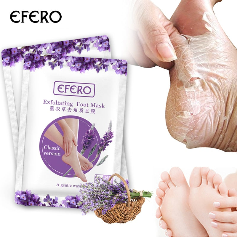 efero 2pc=1pair Baby Feet Exfoliating Foot Mask Skin care Peeling Dead Skin Feet Mask Pedicure Socks Foot Cream for Heels TSLM1