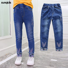 Load image into Gallery viewer, New Girls Jeans Children Denim Jeans Bunny Kids Embroidered Pants Teenager Trousers Girl Clothing Spring Autumn