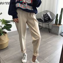 Load image into Gallery viewer, BGTEEVER Winter Thicken Women Pencil Pants Plus Size Wool Pants Female 2019 Autumn High Waist Loose Trousers Capris Good Fabric