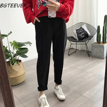 Load image into Gallery viewer, BGTEEVER Winter Thicken Women Pencil Pants Plus Size Wool Pants Female 2019 Autumn High Waist Loose Trousers Capris Good Fabric