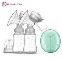 Load image into Gallery viewer, ZIMEITU Double Electric breast pumps Powerful Nipple Suction USB Electric Breast Pump with baby milk bottle Cold Heat Pad Nippl